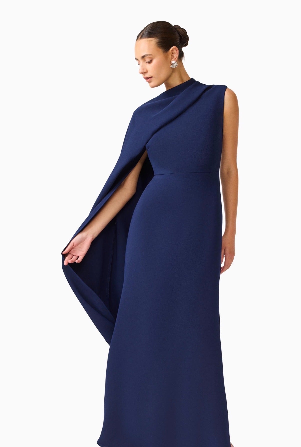 Leonara Asymmetric Cape Dress