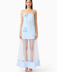 REINA 3D FLORAL GOWN IN SKYBLUE