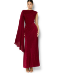 Marnie Merlot Cape Sleeve Maxi