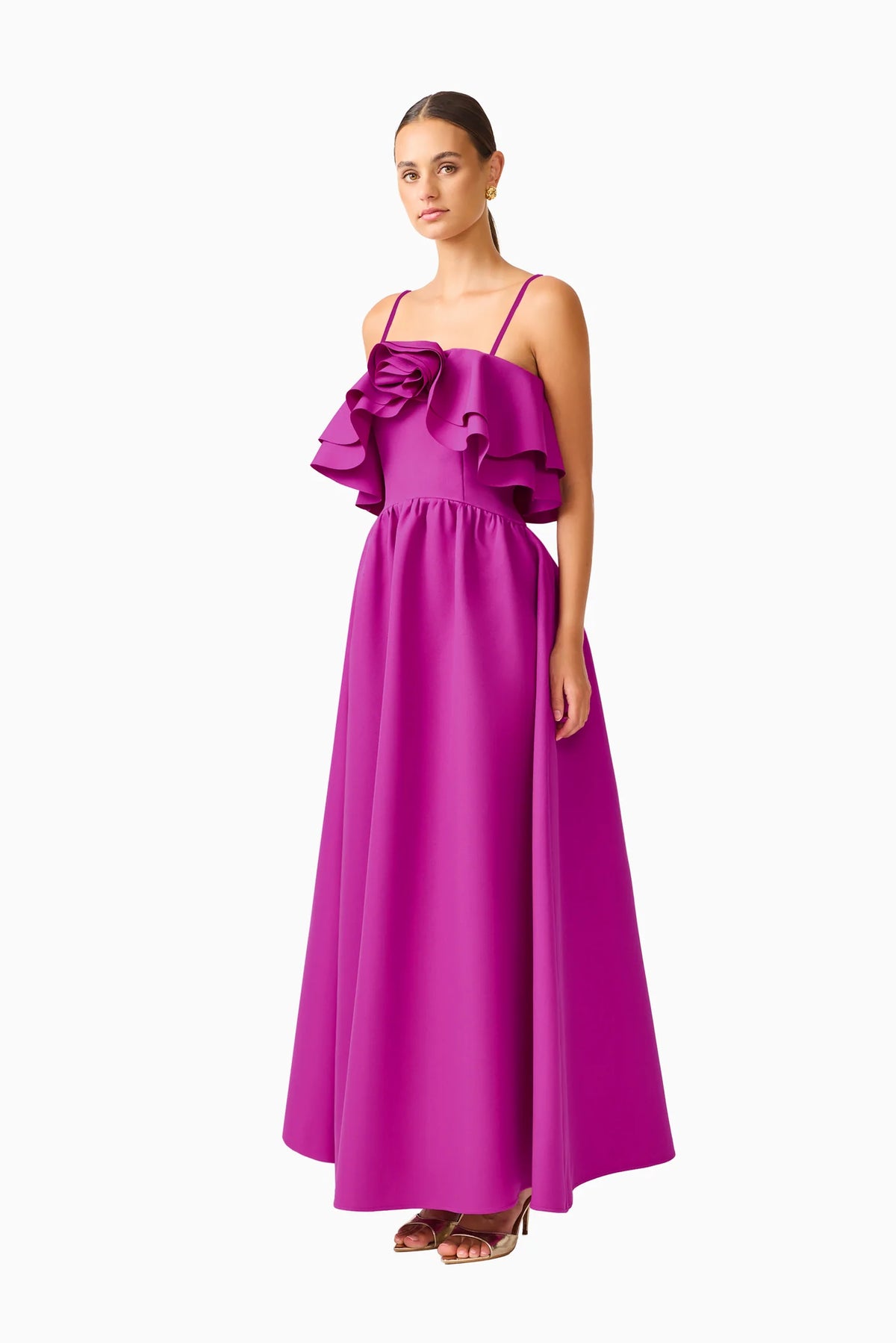 Lioris Ruffled Gown in Purple