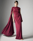 Marnie Merlot Cape Sleeve Maxi