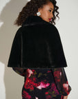 Signature | Faux Fur Cape with Crystal Brooch
253749