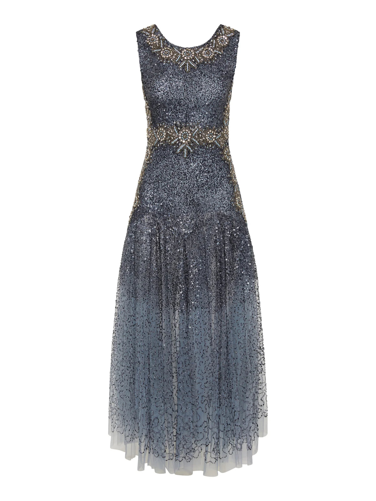 Grace A-Line Gown - Blue Gunmetal