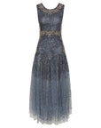 Grace A-Line Gown - Blue Gunmetal