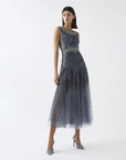 Grace A-Line Gown - Blue Gunmetal