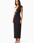 Zahara V-Neck Gown in Black