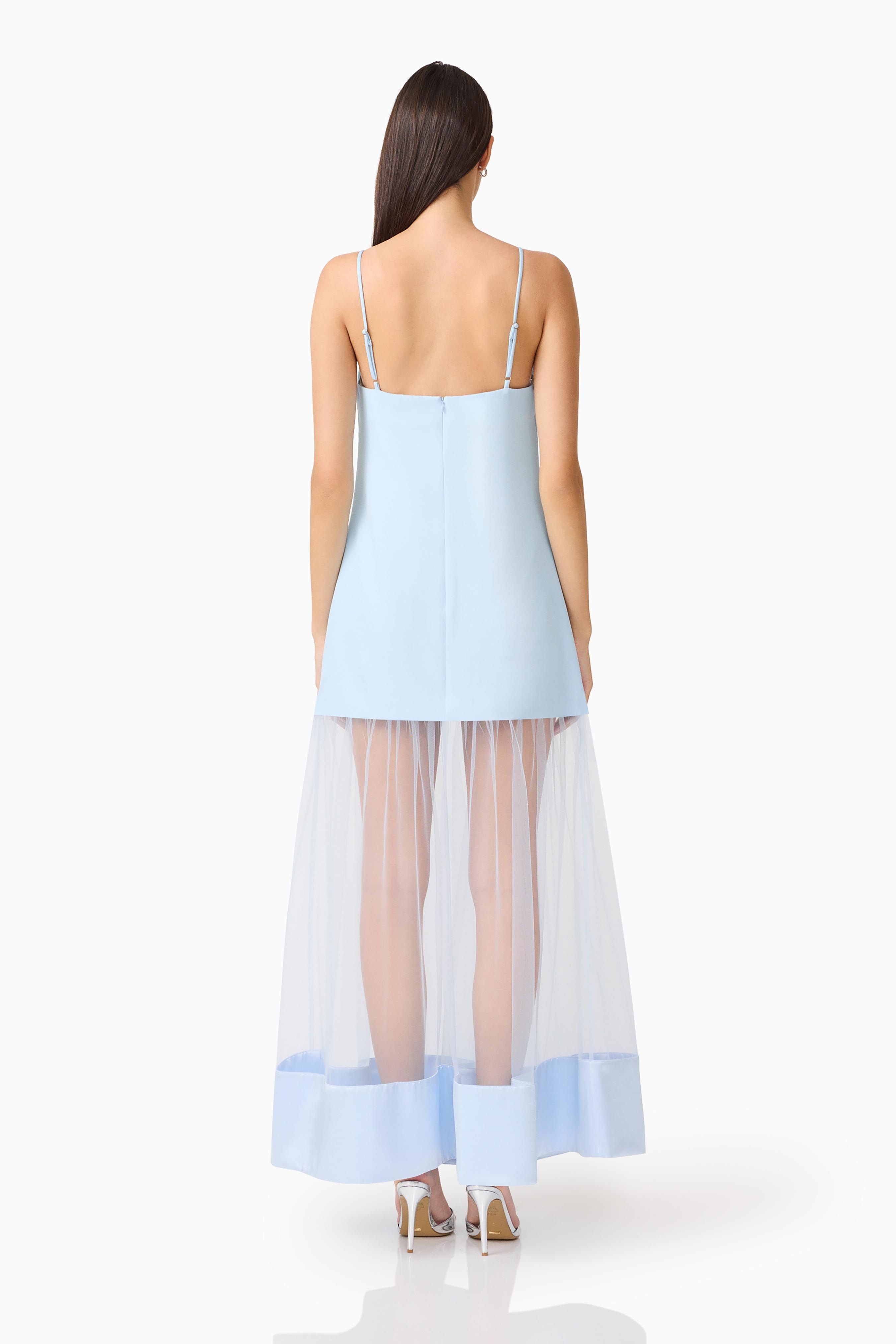 REINA 3D FLORAL GOWN IN SKYBLUE