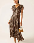 DOTTIE WRAP MIDI DRESS