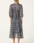 CLOUDLAND WRAP DRESS IN NAVY WHITE SPOT