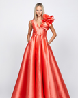 Cece ruffle shoulder gown B71D04L