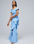 Carlina Sky Blue Strapless Gown