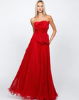 Amaia pleated strapless ball gown