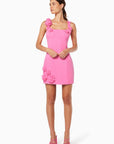 Trompe 3D Floral Mini Dress Pink