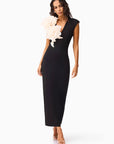 Zahara V-Neck Gown in Black