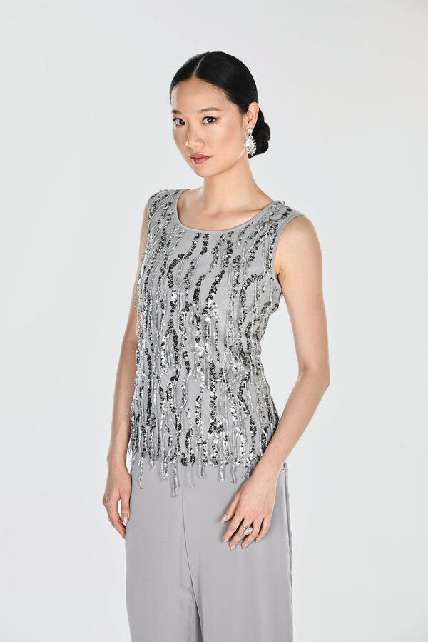 Frank Lyman Sequin Embellished Sleeveless Top Style 269315
