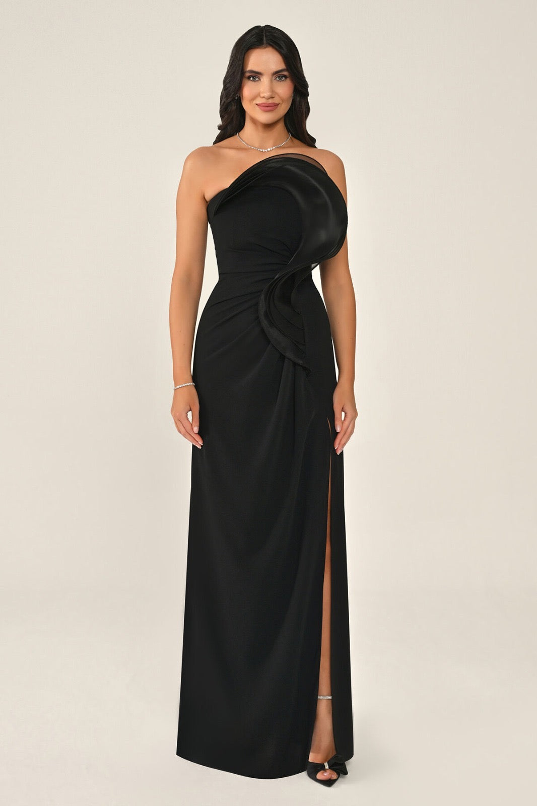 Strapless Ruffle Gown