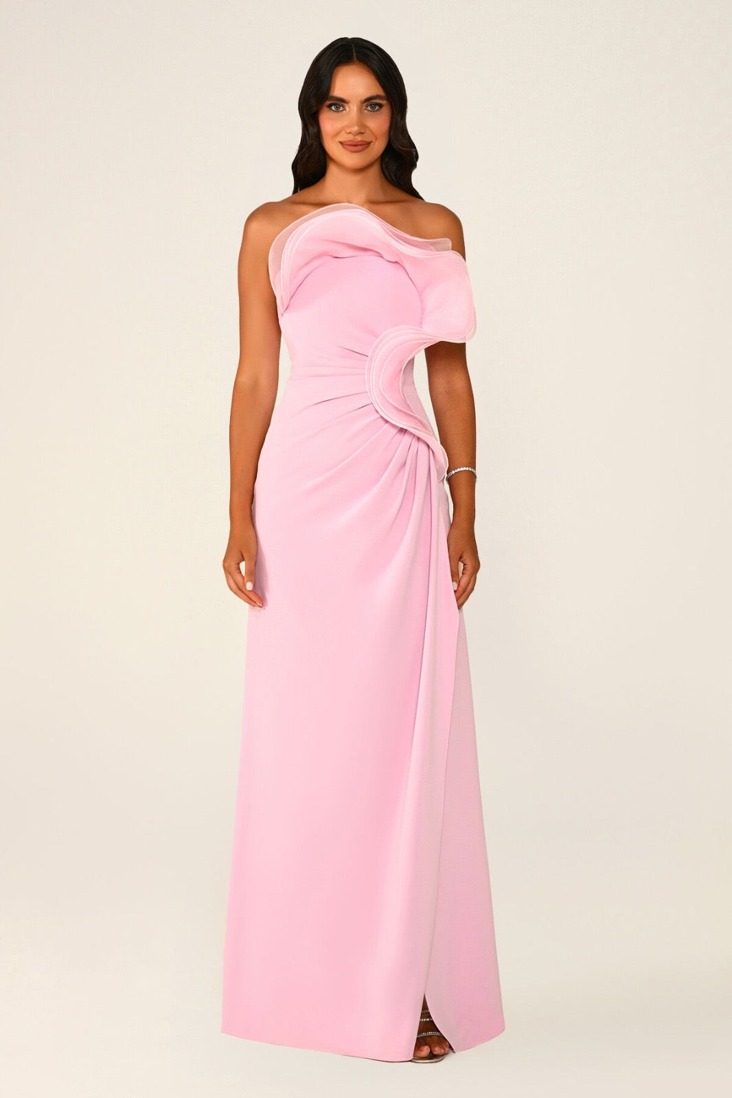 Strapless Ruffle Gown
