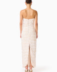 SILVANA STRAPLESS
GOWN IN WHITE/SILVER