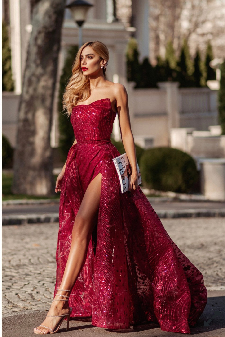 ASYMMETRICAL STRAPLESS NECKLINE BALL GOWN DRESS TK310 DESCRIPTION