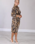 253309 leopard cocktail midi dress