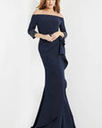 Jovani 08699 Navy Three Quarter Sleeve Dress