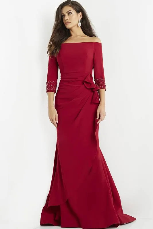 Jovani 08699 Navy Three Quarter Sleeve Dress