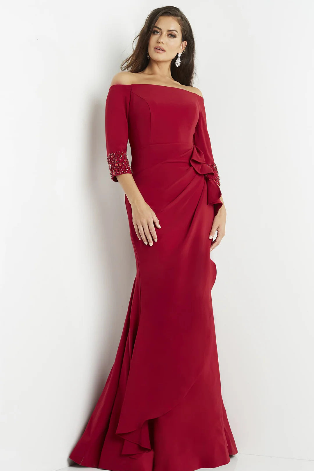 Jovani 08699 Navy Three Quarter Sleeve Dress