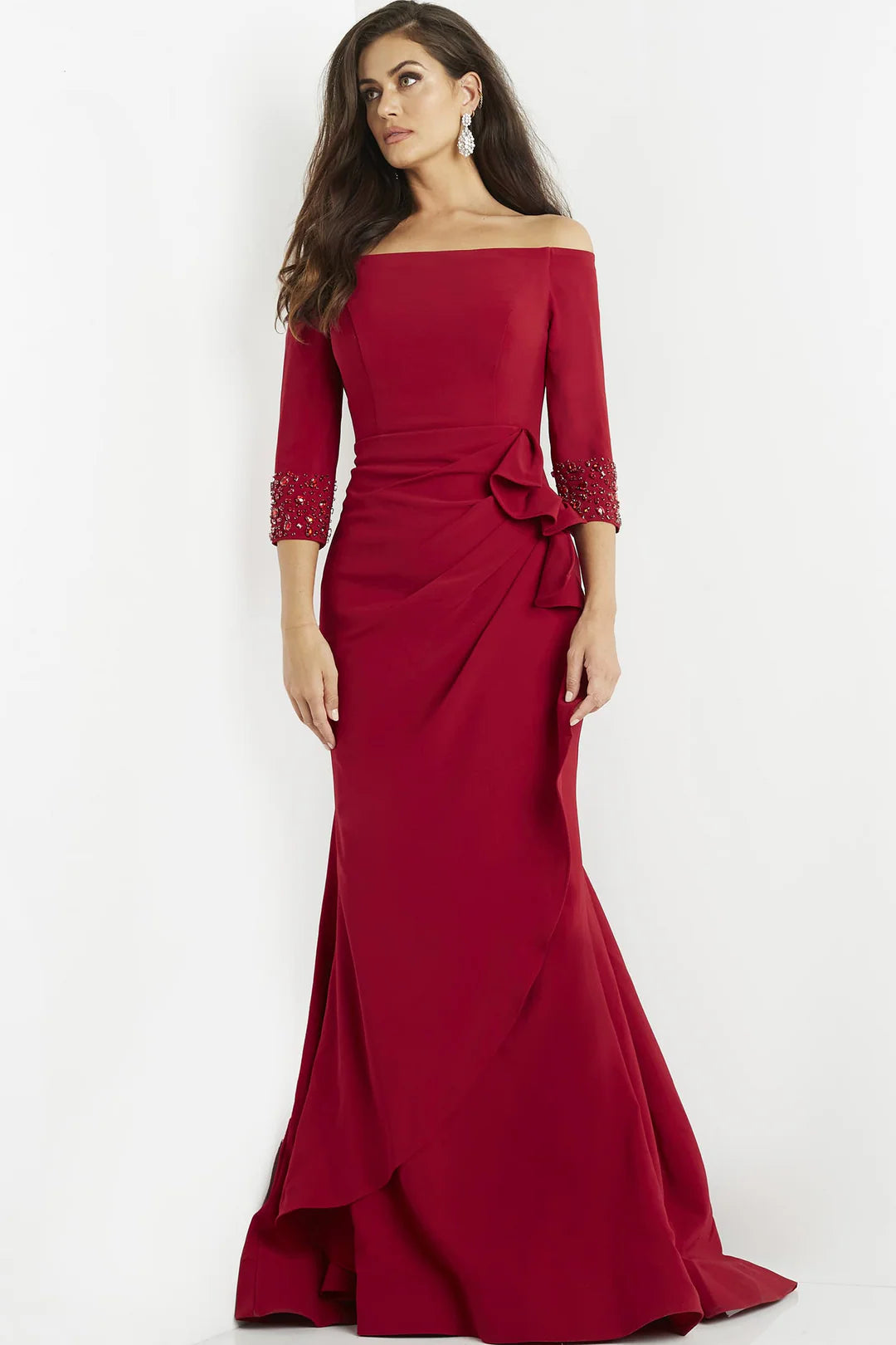 Jovani 08699 Navy Three Quarter Sleeve Dress