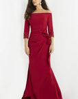 Jovani 08699 Navy Three Quarter Sleeve Dress