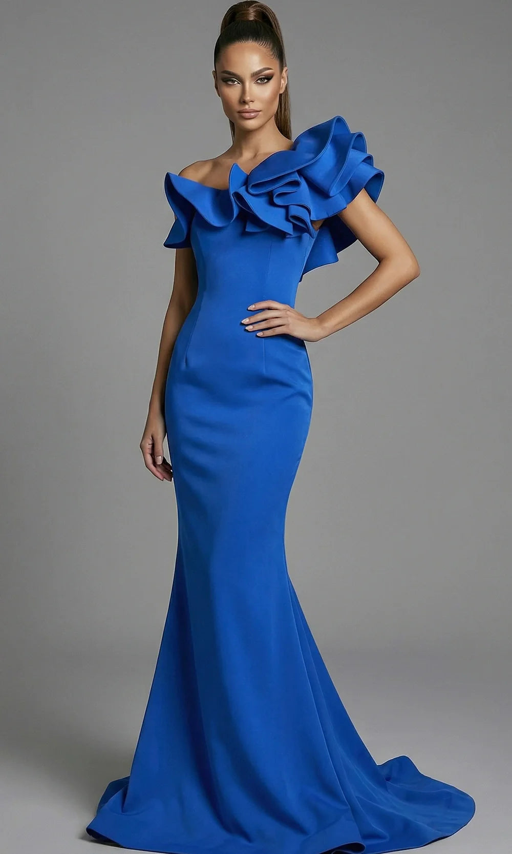 Jovani 43000 Sculptural Ruffle Couture Dress