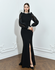 Winnie Sheer Sleeve Gown B67D12L