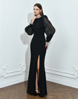 Winnie Sheer Sleeve Gown B67D12L