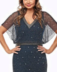 Batwing Beaded Gown JH0504