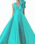 Mirella Vneck Ruffle Gown