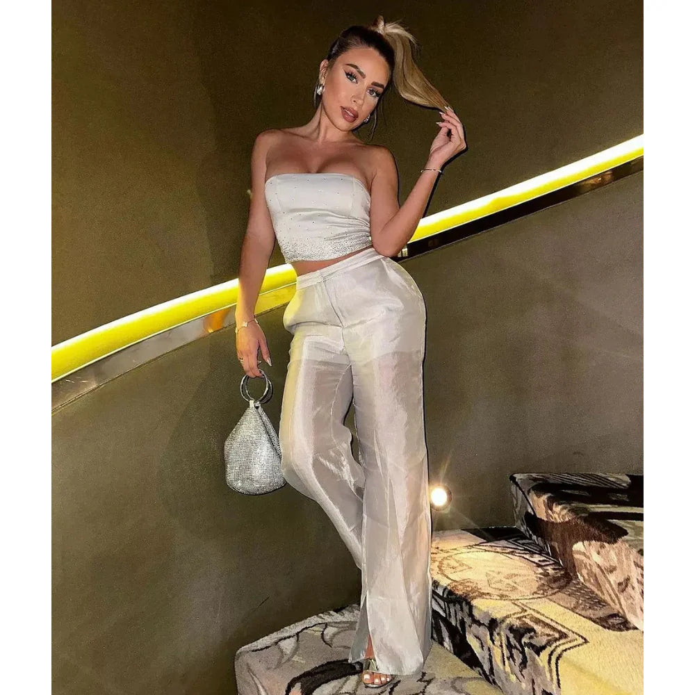ELLIE CRYSTAL MESH HANDLE BAG