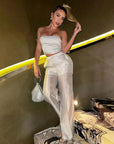 ELLIE CRYSTAL MESH HANDLE BAG