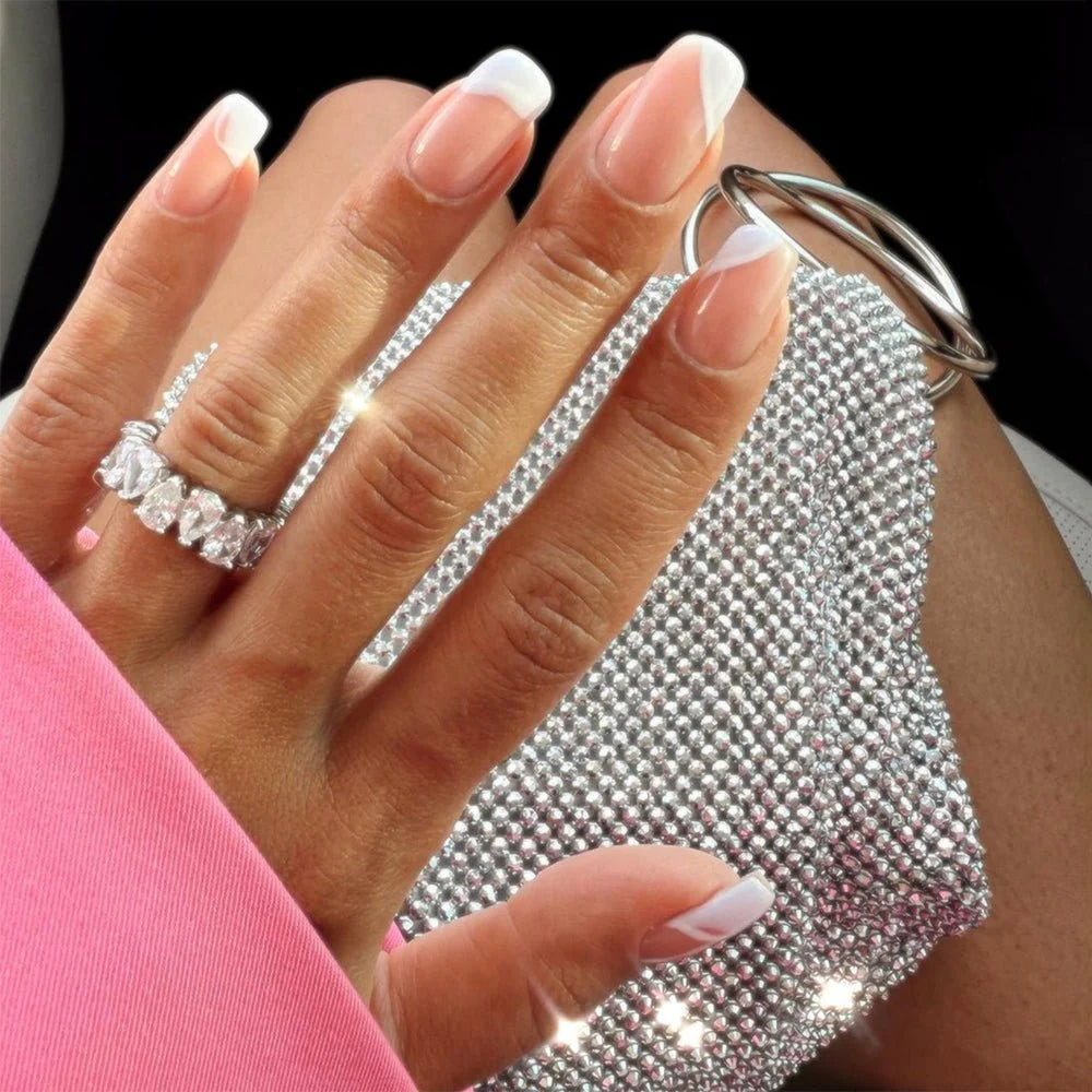 ELLIE CRYSTAL MESH HANDLE BAG