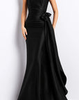 Burgundy One Shoulder Ruched Waist Gown 25831
