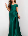 Elegant Off-the-Shoulder Gown with Draped Detail 44524