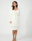 258246 woven dress cream/gold