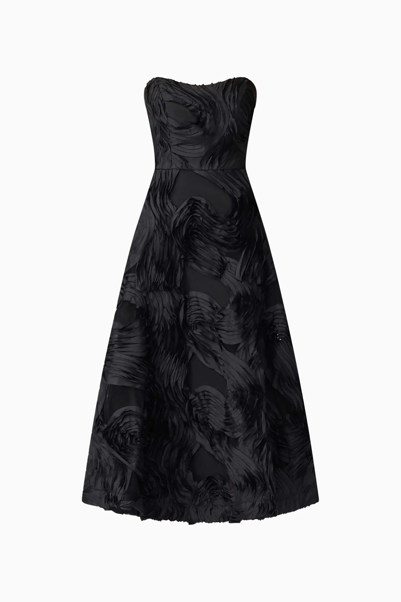 Asher Sweetheart Midi Dress in Black