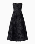 Asher Sweetheart Midi Dress in Black