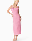 Alia Fitted Midi Dress In Pink