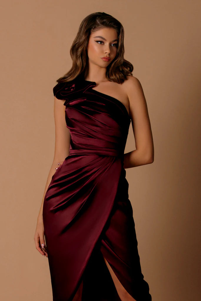 One shoulder Cocktail Dress by Nicoletta NBM1041 – ZsaZsa Boutique
