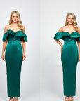 ALLYANA RUFFLE SHOULDER MAXI BL73D05L