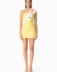 Hope One Shoulder Mini Dress in Yellow