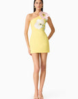 Hope One Shoulder Mini Dress in Yellow