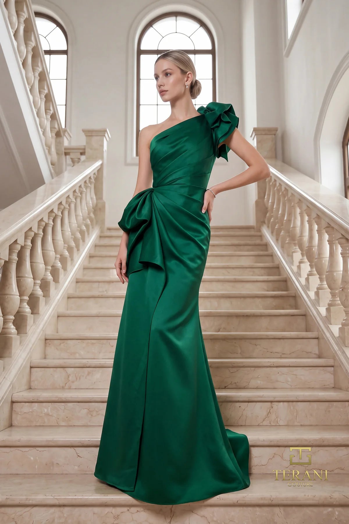 ONE-SHOULDER LONG EVENING DRESS - 262E7132