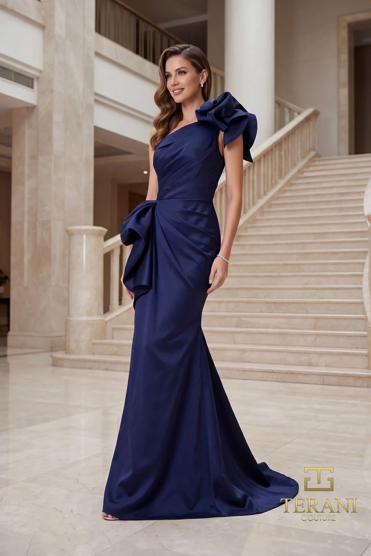 ONE-SHOULDER LONG EVENING DRESS - 262E7132