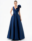 Mirella Vneck Ruffle Gown
